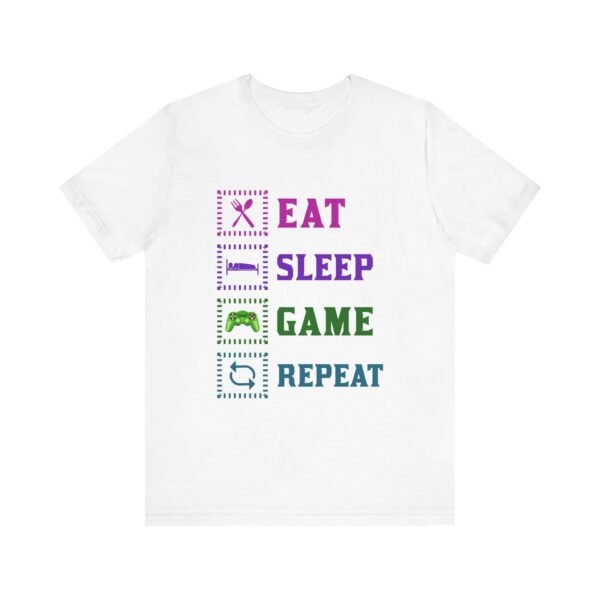 Eat Sleep Game Repeat Short Sleeve Tee - Image 6