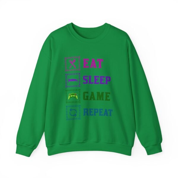Eat Sleep Game Repeat Crewneck Sweatshirt - Image 4